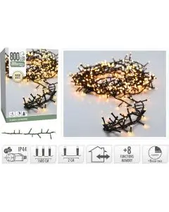 Lyskæde Klyngelys 16m 800 Lys & Timer - Varm Hvid