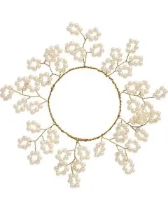 Krans mini m/små hvide perler - Magic and Wishes