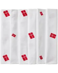 Ib Laursen Stofdug 150x250cm m/danske flag - Hvid