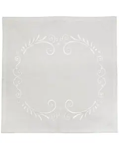 Stofserviet hvid m/broderi