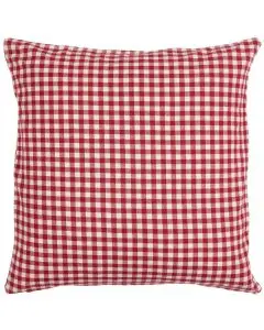 Pudebetræk Asta rød m/naturfarvede små tern