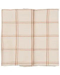 Ib Laursen Stofdug 150x250cm - Theodor natur med rustikbrunt ternet mønster