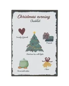 Metalskilt Christmas evening Checklist