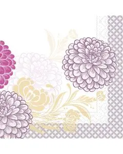 Mank Middagsserviet 3-lags 100stk - Clarissa Bordeaux