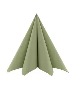 Mank stofligende serviet - 40x40cm - 50stk Oliven