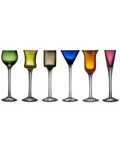 Lyngby Snapseglas 6 stk. ass. farver