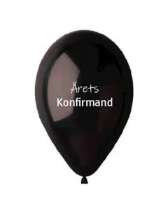 Ballon Årets Konfirmand 10stk - Sort