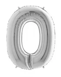 Ballon tal sølv nr.0 - 65cm