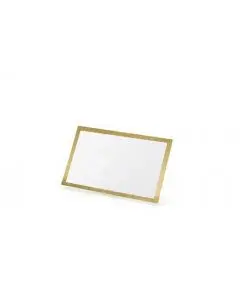 Bordkort hvid m/guld kant 10stk