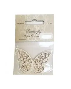 Sommerfugl deko mønstre 10stk - Hvid