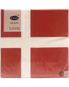 Duni serviet 33x33 3lags 20stk - Dansk Flag