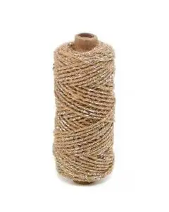 Snor flaxcord natur/Sølv 50m