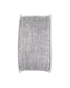 Linen Look bånd 5cm x 8m - Lysegrå