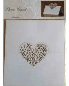 Bordkort - 10 stk - med hjerte