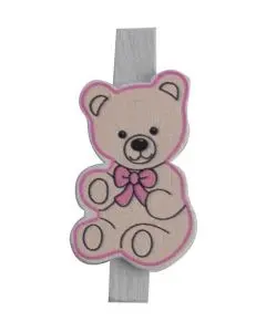 Bamse på klemme - 8 stk - Lyserød