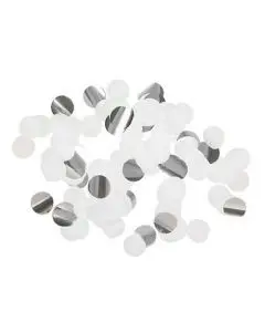 Konfetti mix Ø2,5cm - Hvid/Sølv
