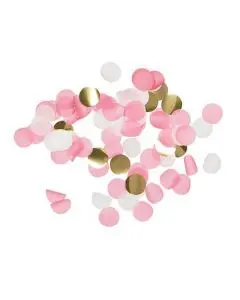 Konfetti mix Ø2,5cm - Pink/Hvid/Guld