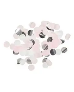Konfetti mix Ø2,5cm - Rosa/Hvid/Sølv