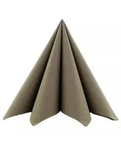 Mank Stofligende Serviet 40x40cm 50stk - Beige Grå