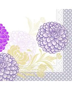 Mank 33x33 3-lags serviet 100stk - Clarissa Violet