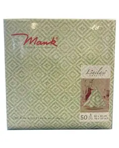 Mank Stofligende Middagsserviet 50stk - Lagos-Base (Grøn)