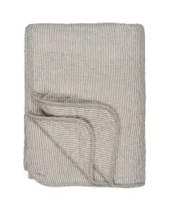 Quilt tæppe - hvide og jordfarvede mælkedrengestriber