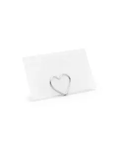 Bordkortsholder sølv hjerte 10stk