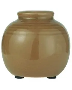 Vase m/riller - Lys Brun