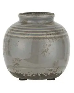Vase Yrsa m/riller krakeleret glasur - Smoke