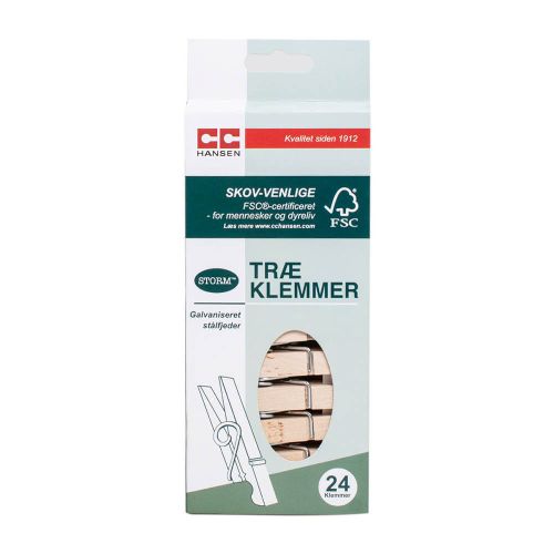 Tøjklemmer i FSC-certificeret træ - 20stk
