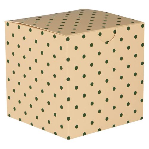Foldeæske stor m/grønne prikker