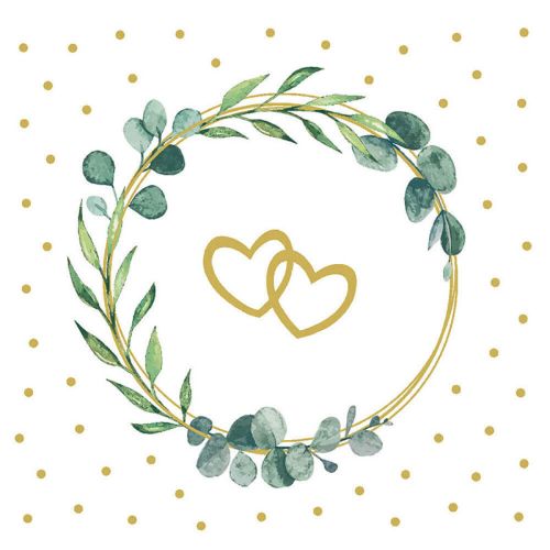 Mank Stofligende Frokostserviet 50stk - Eucalyptus Heart