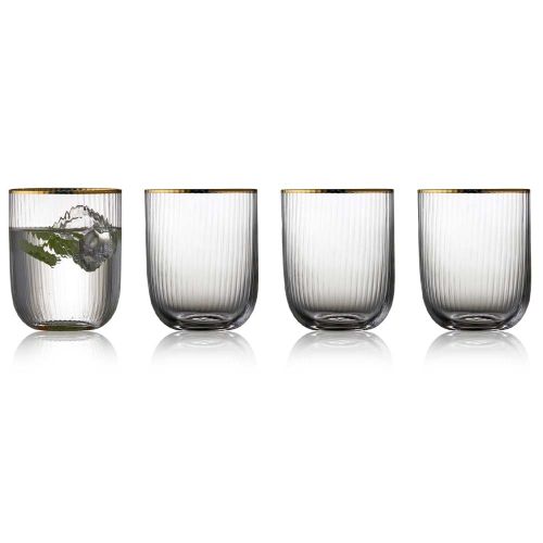 Lyngby Vandglas Palermo Gold Tumbler 35cl 4 stk