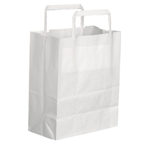 Bærepose m/hank Hvid 4,3L - 25stk