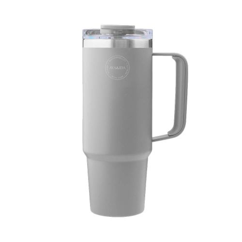 AYA&IDA Thermokop m.sugerør 885ml - Light Grey