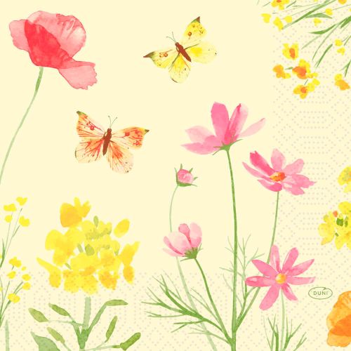 Duni frokostserviet 33x33cm 3-lags 50stk - Poppy Field