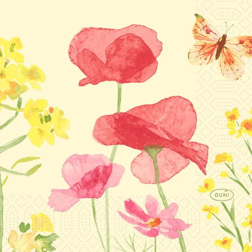 Duni kaffeserviet 24x24cm 50stk - Poppy Field