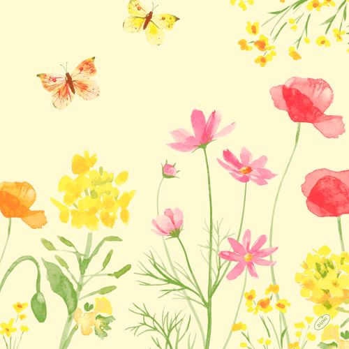 Dunisoft Stofligende Serviet 40x40cm 60stk - Poppy Field