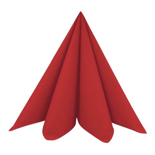 Dunisoft Stofligende Middagsserviet 60stk - Rød