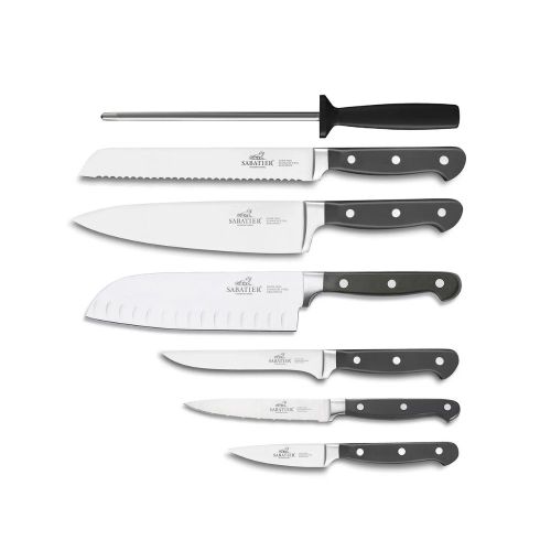 Lion Sabatier International Pluton Knivsæt 7 dele - Stål/Sort