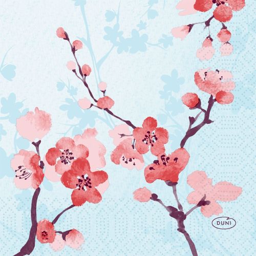 Duni Kaffeserviet 3-lags 50stk - Cherry Breeze Blue