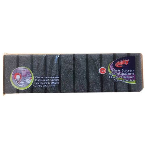 Køkkensvamp 10stk - Sort/Grå