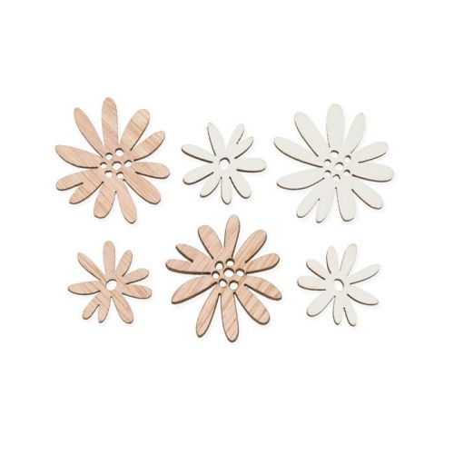 Træblomster Hvid/Natur - 18 stk