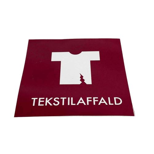 Piktogram Tekstilaffald Rød