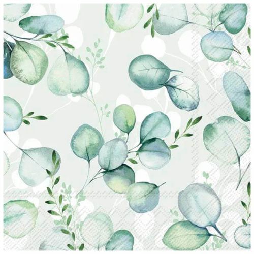 IHR Kaffeserviet 3-lags 20stk - Eucalyptus Allover Lysegrøn