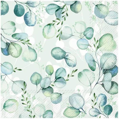 Ihr Frokostserviet 3-lags 20stk - Eucalyptus Allover Lysegrøn