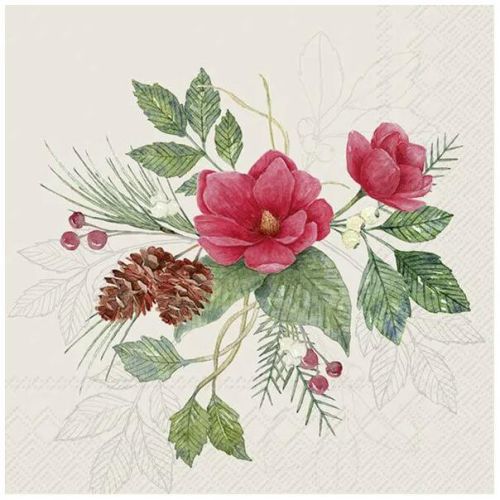 IHR Kaffeserviet 3-lags 20stk - Christmas Flowers Cream