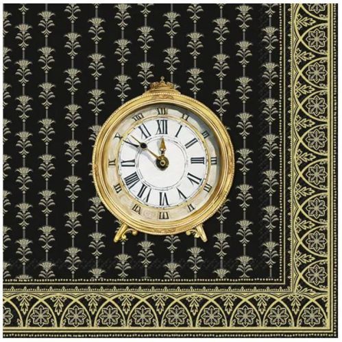 IHR Frokostserviet 3-lags 20stk - Golden Clock Black