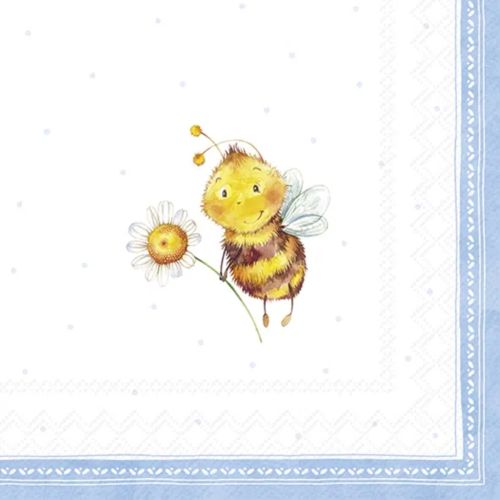 IHR Frokostserviet 3-lags 20stk - Sunny Bee Light Blue