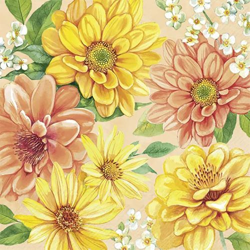 Ihr Frokostserviet 3-lags 20stk - Hello Sunshine Apricot